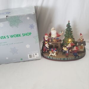 Trim-A-Home Vintage Santa's Lighted Work Shop Elves Toys Tree K-Mart